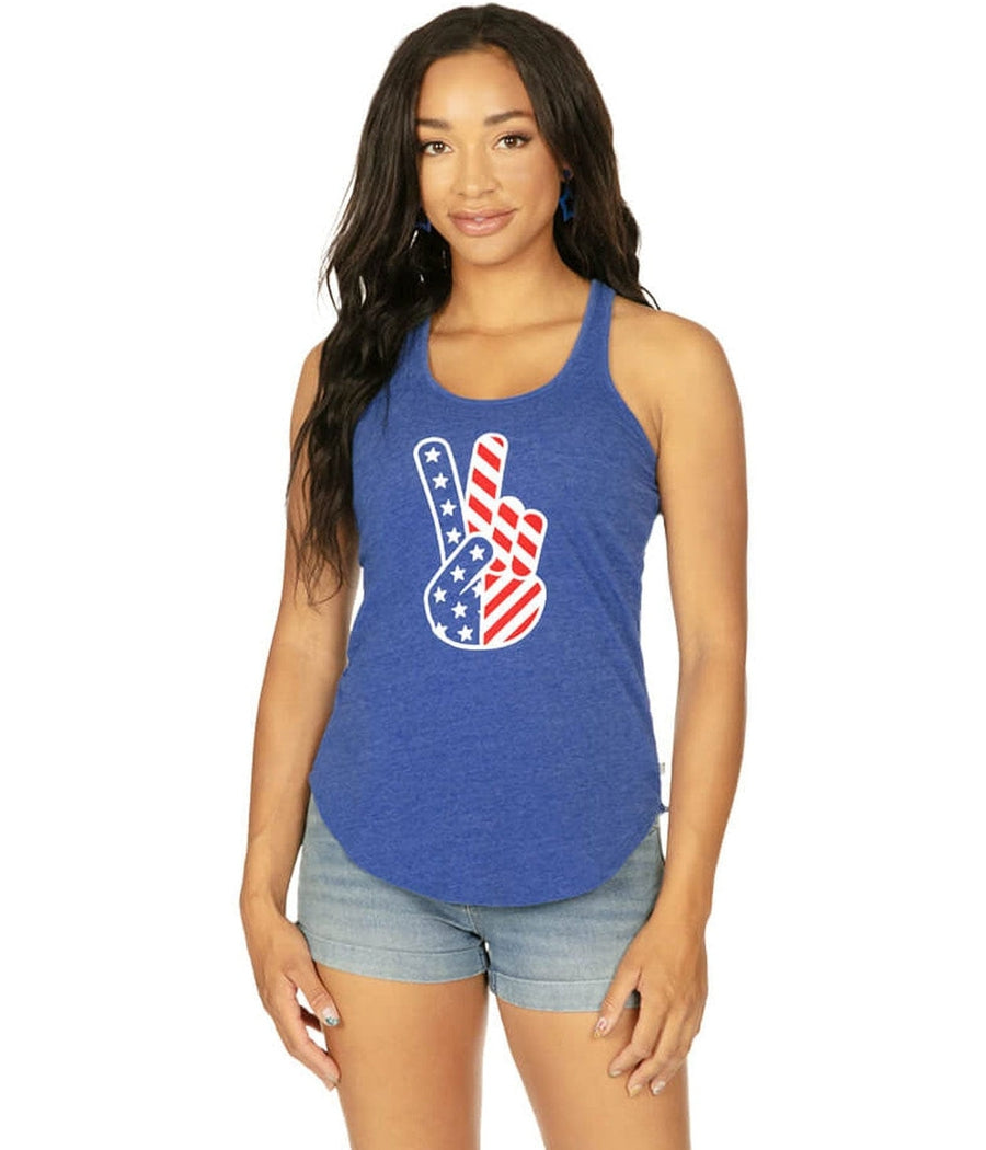 Women's Patriotic Peace Tank Top Image 3