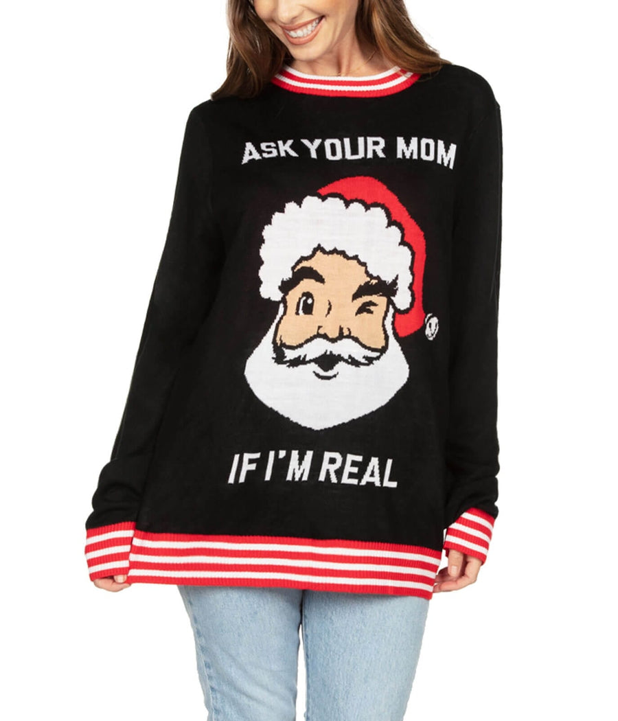 Women's Ask Your Mom Oversized Christmas Sweater Primary Image