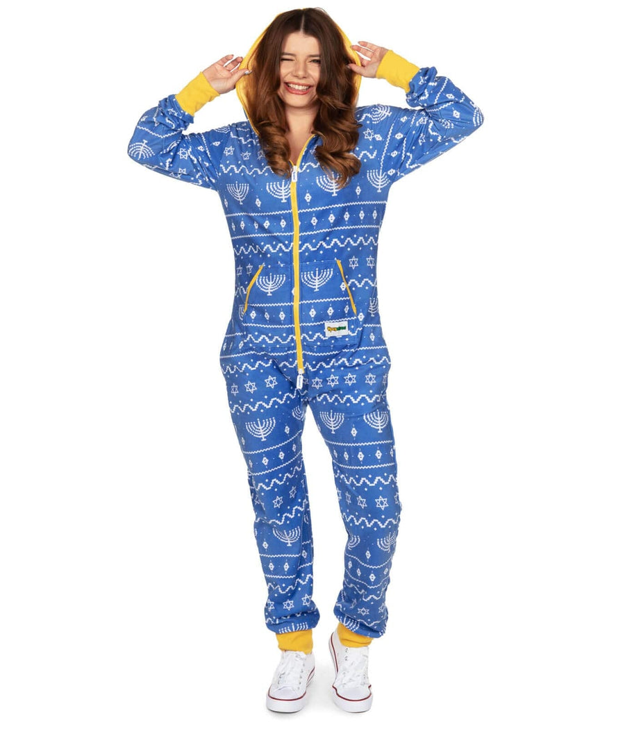 Women's Blue Hanukkah Jumpsuit