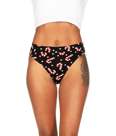 Women's Candy Cane Lane Thong Underwear