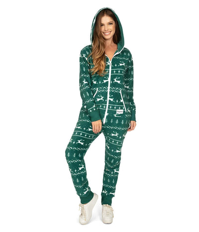 Women's Green Fair Isle Jumpsuit