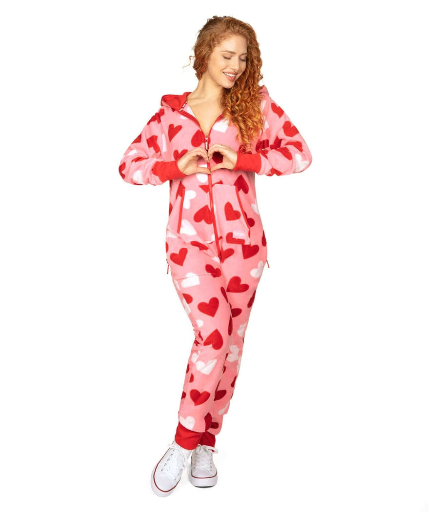 Women's Full Hearts Jumpsuit Image 3