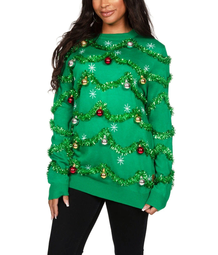 Women's Gaudy Garland Oversized Christmas Sweater