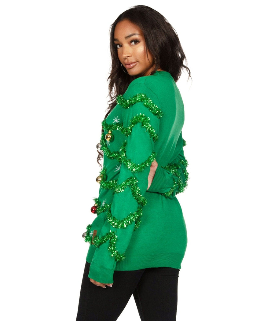 Women's Gaudy Garland Oversized Christmas Sweater Image 2