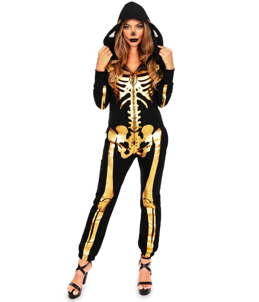 Women's Gold Skeleton Costume Primary Image