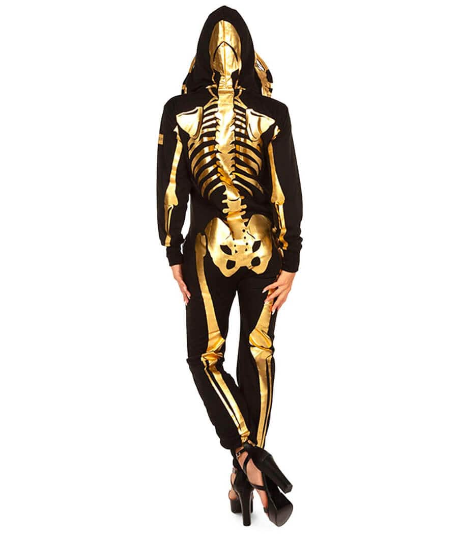 Women's Gold Skeleton Costume Image 6