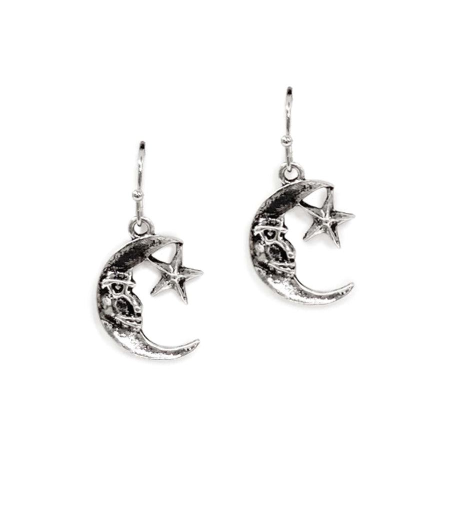 Moon and Star Earrings Primary Image