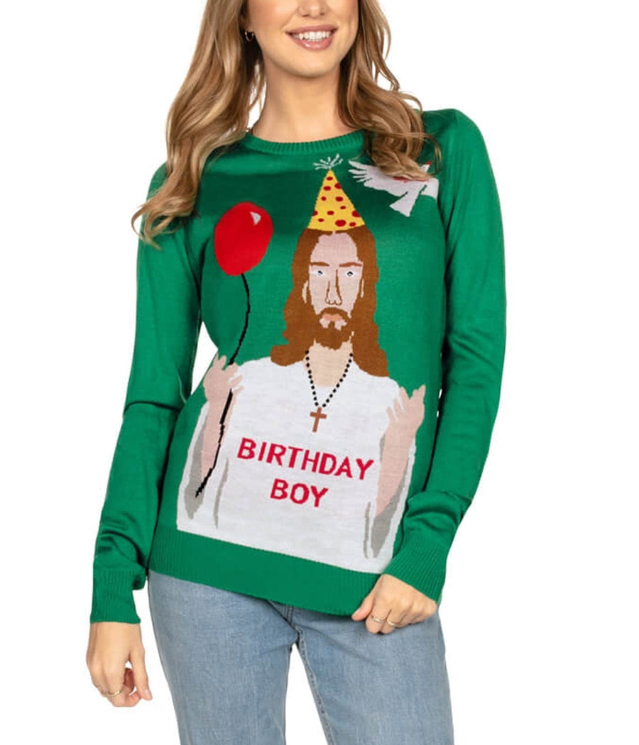 Women's Happy Birthday Jesus Ugly Christmas Sweater