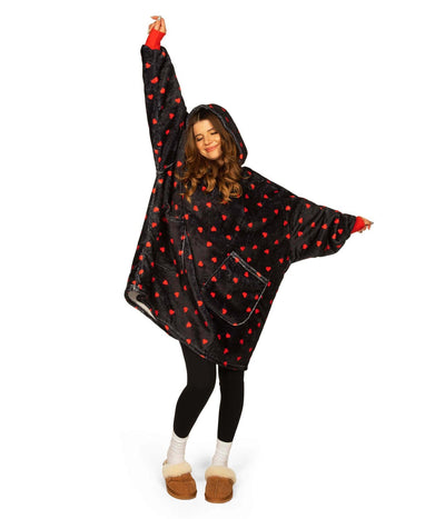 Hearts on Fire Blanket Hoodie Image 2