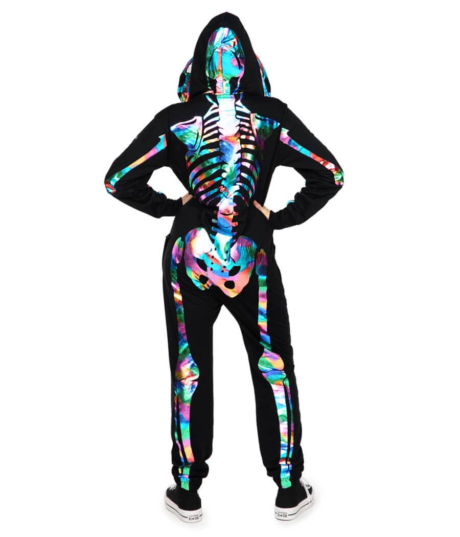Women's Iridescent Skeleton Costume Image 3::Women's Iridescent Skeleton Costume