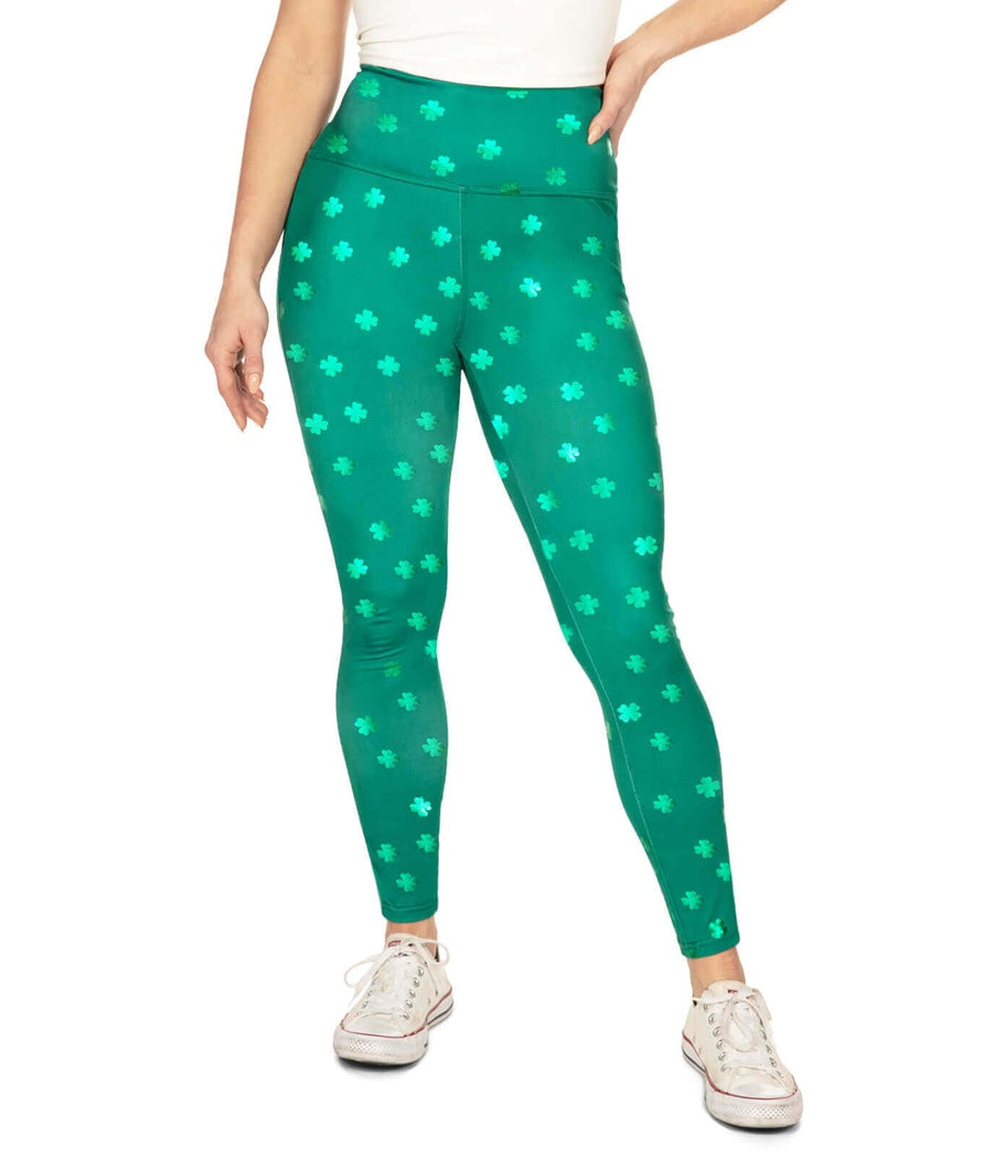 Metallic Lady Luck High Waisted Leggings: Women's St. Paddy's Outfits