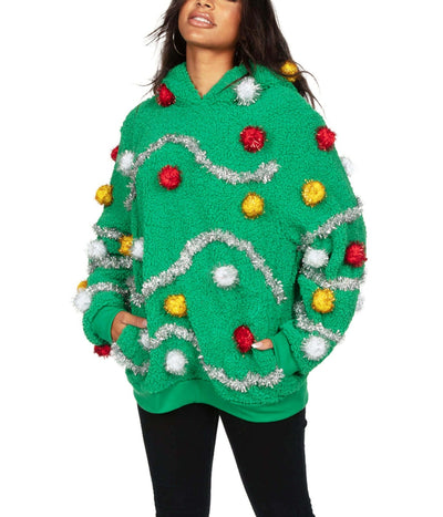 Women's Oh Christmas Tree Hooded Ugly Christmas Sweater Image 4