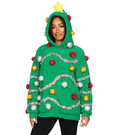 Women's Oh Christmas Tree Hooded Ugly Christmas Sweater Primary Image