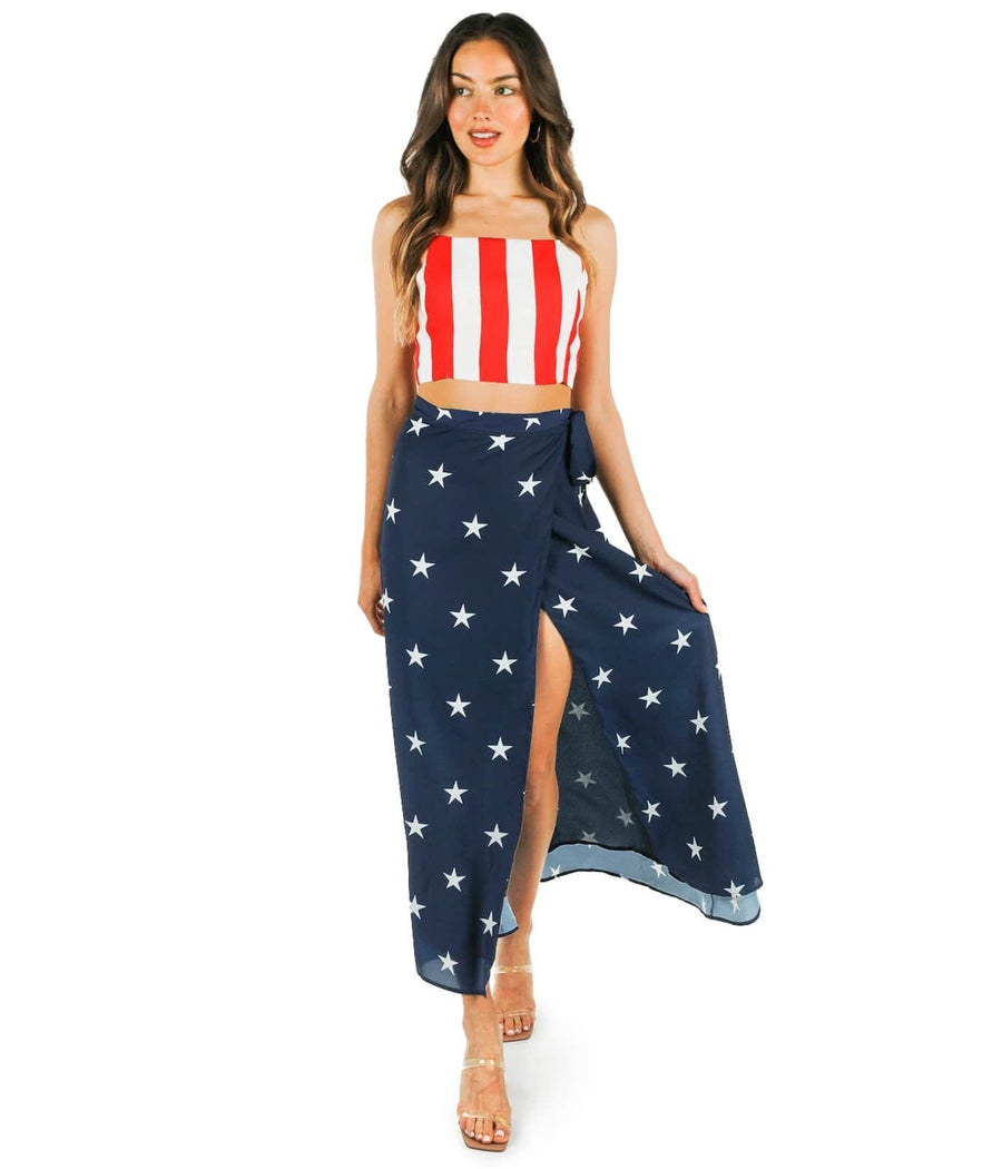 American Flag 2-Piece Maxi Dress