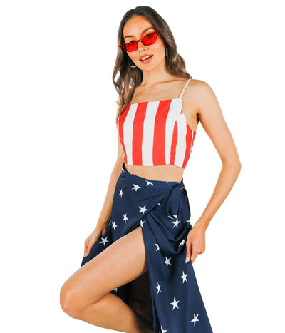American Flag 2-Piece Maxi Dress Image 5