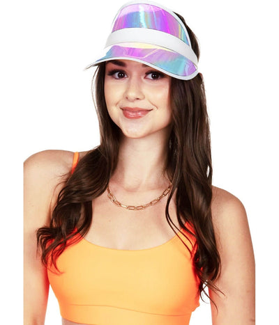 Pink Iridescent Sun Visor Hat Image 3