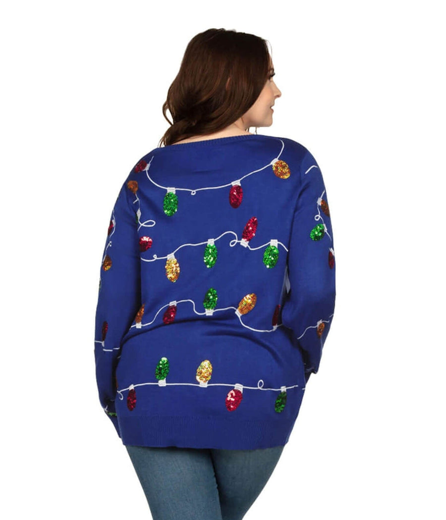 Women's Christmas Lights Plus Size Ugly Christmas Sweater Image 2