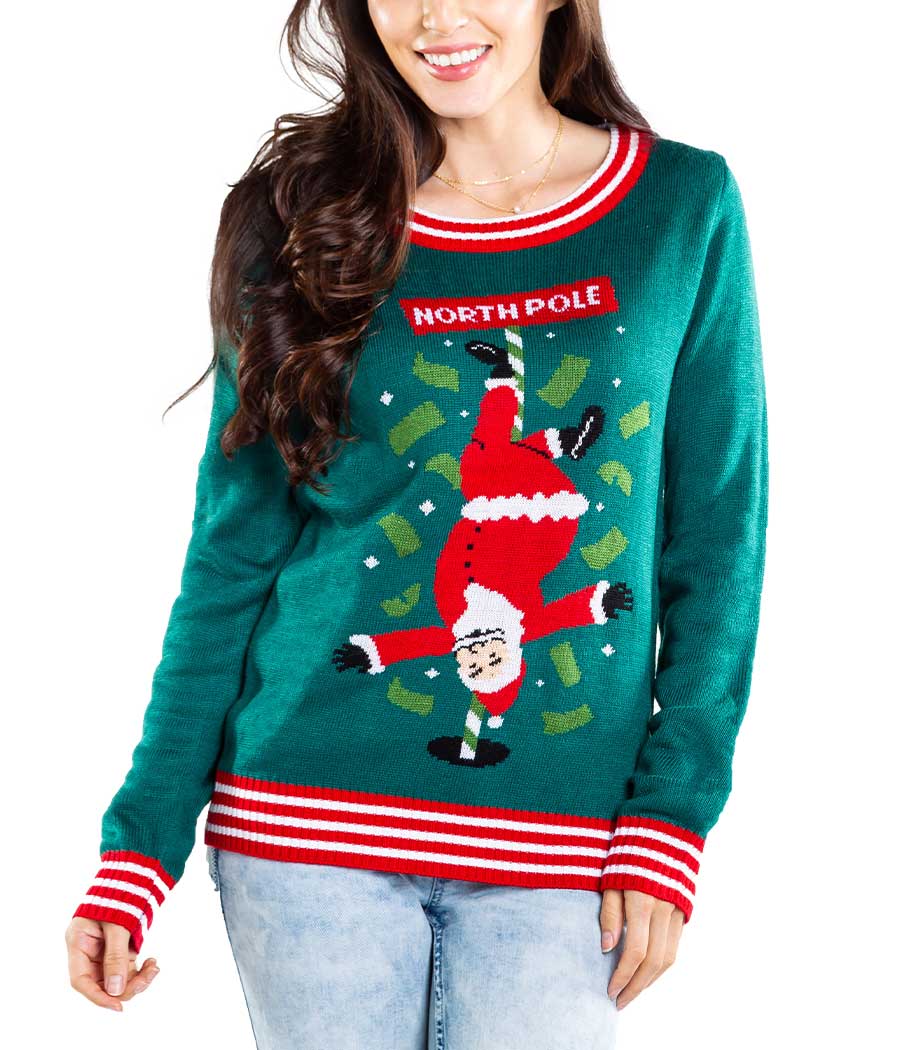 Women's North Pole Dancer Ugly Christmas Sweater
