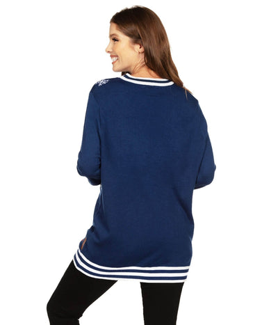 Women's Santa's Log On Fire Oversized Christmas Sweater Image 3