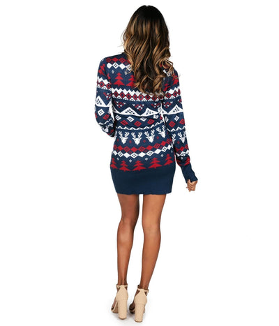 Sequin Fair Isle Sweater Dress Image 2