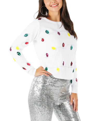 Women's Sequin Lights Ugly Christmas Sweater Image 2