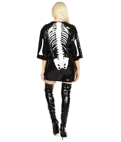 Sequined Skeleton Costume Dress Image 2