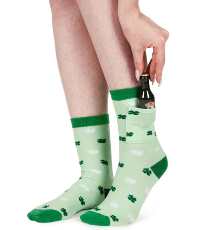 Women's Shamrock Savvy Socks with Pocket (Fits Sizes 6-11W)