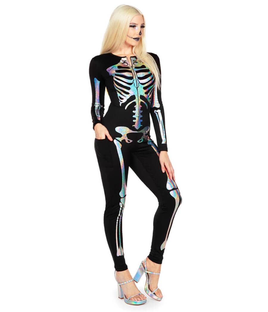 Shimmer Skeleton Bodysuit Costume