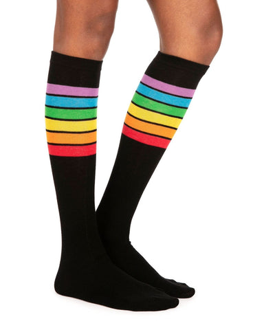 Women's Black Rainbow Socks (Fits Sizes 6-11W) Image 3