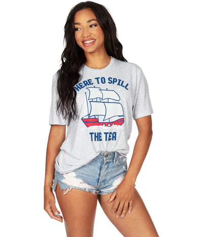 Women's Spill the Tea Oversized Boyfriend Tee