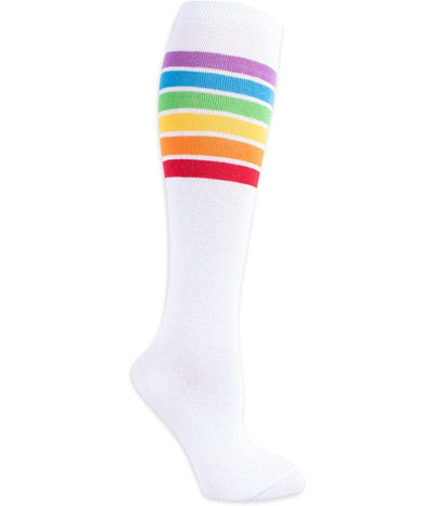 Women's White Rainbow Socks (Fits Sizes 6-11W) Image 2